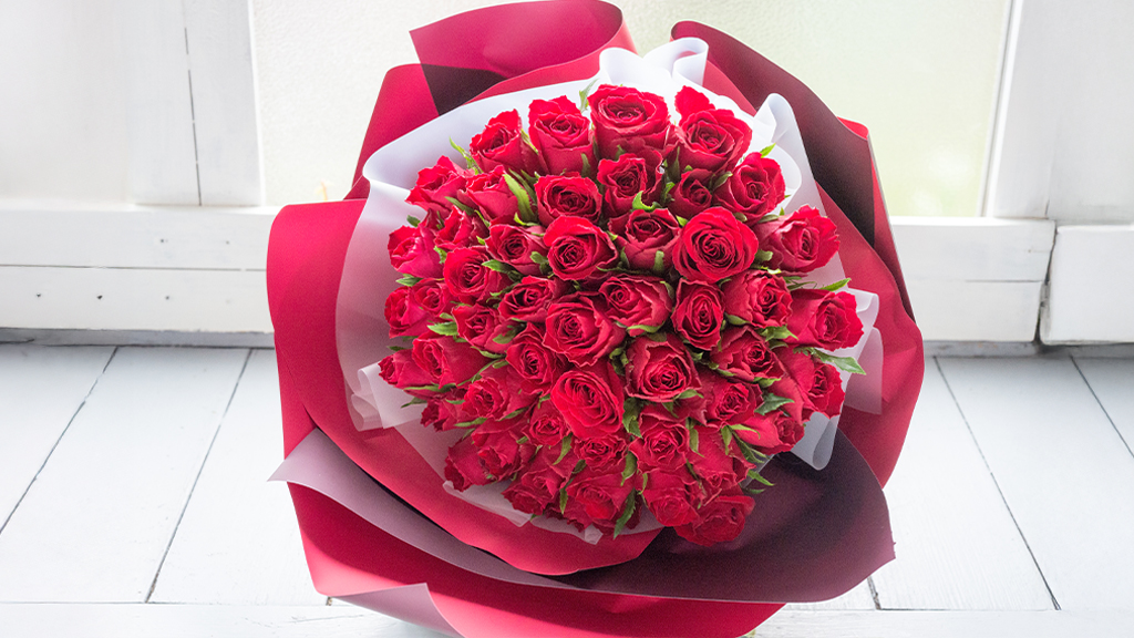 50本バラの花束